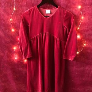 Hanna Andersson Red Velour Dress 120 (6/7)